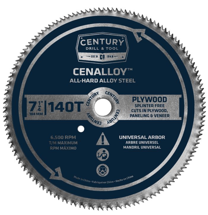 Cenalloy Circular Saw Blade 7-1/4″ x 140T x Universal Arbor Plywood