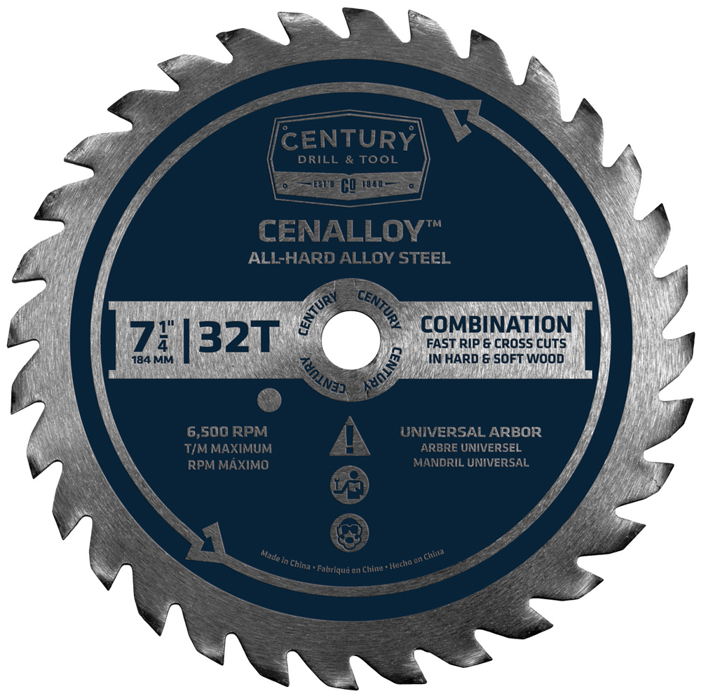 Cenalloy Circular Saw Blade 7-1/4″ x 32T x Universal Arbor Combination