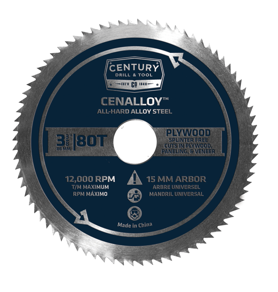 Cenalloy Circular Saw Blade 3-3/8″ x 80T x 15MM Arbor Plywood