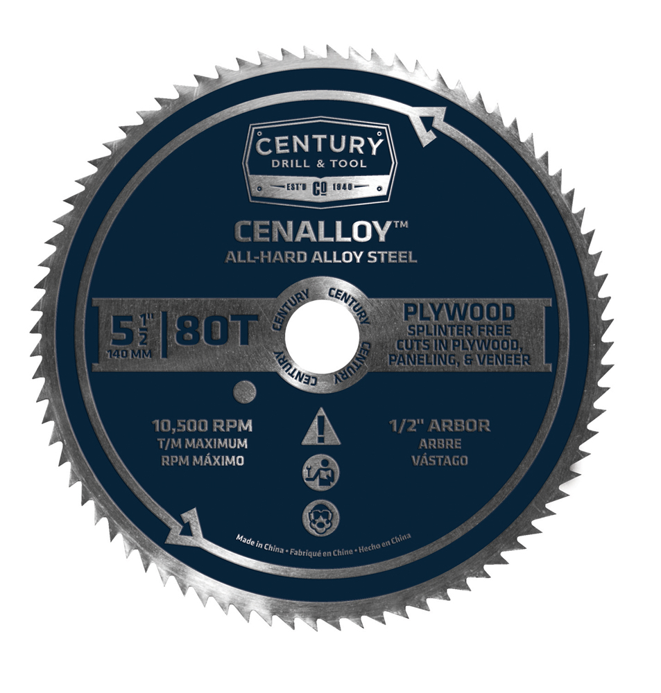 Cenalloy Circular Saw Blade 5-1/2″ x 80T x 1/2″ Arbor Plywood