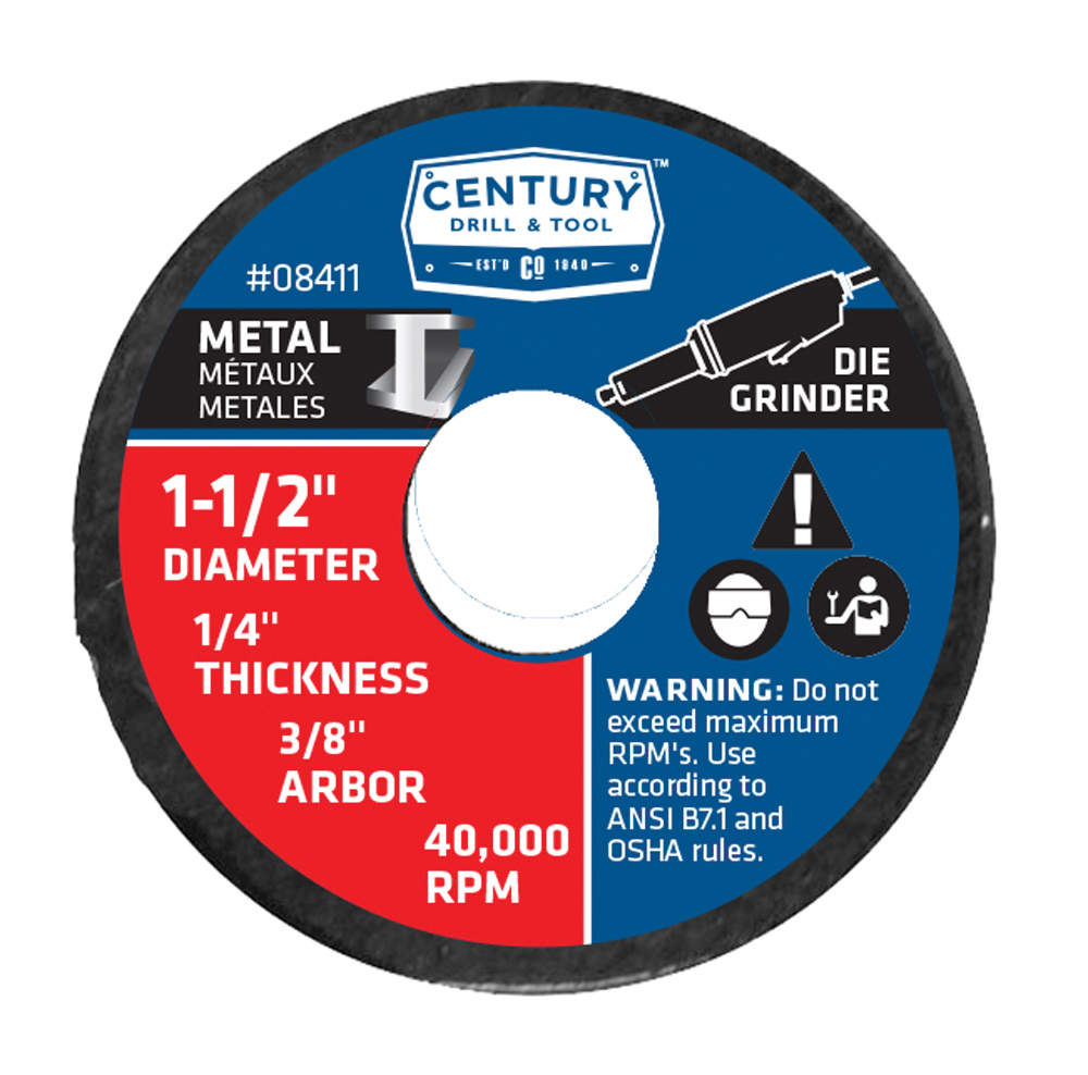 Grinding Wheel 1-1/2″ Diameter 1/4″ Thick Type 1 Metal Grinding 3/8″ Arbor 3 Pack