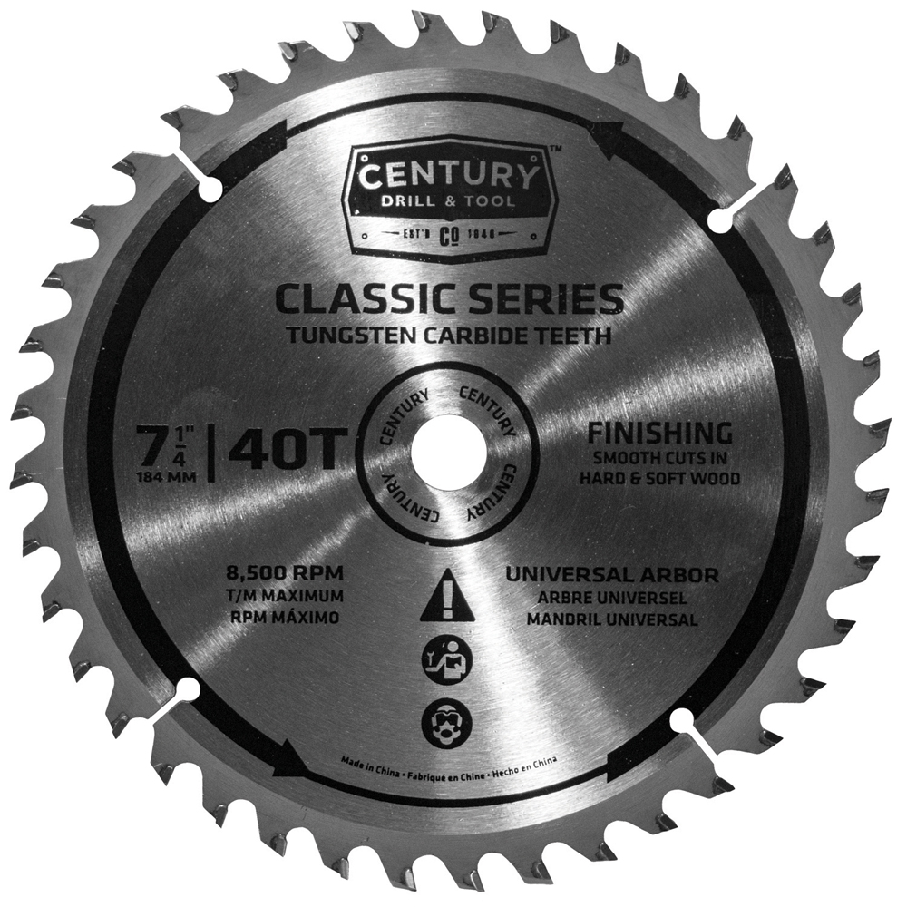Classic Series Circular Saw Blade 7-1/4″ x 40T x Universal Arbor Finishing
