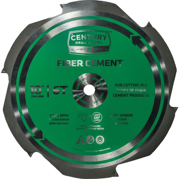 Fiber Cement Circular Saw Blade 10″ x 6T x 5/8″ Arbor