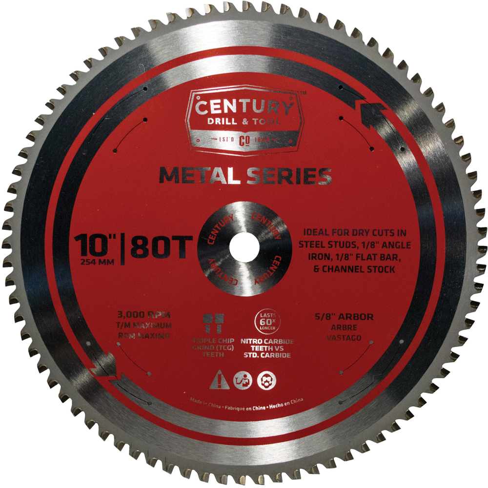 Metal Series Circular Saw Blade 10″ x 80T x 5/8″ Arbor Metal Cutting