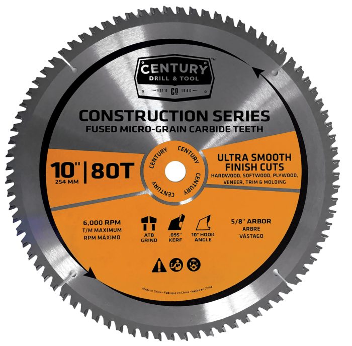 Construction Series-Mitre Circular Saw Blade 10″ x 80T x 5/8″ Arbor