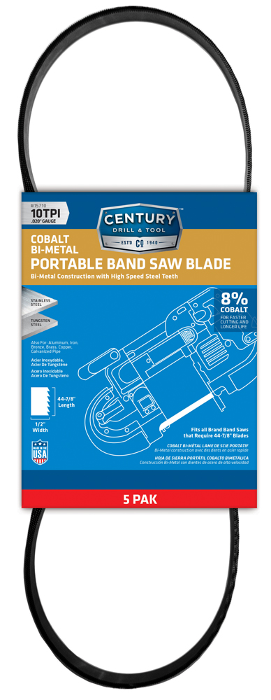 Band Saw Blade 44-7/8″ X 10T 1/2″ Width .020 Gauge Diameter/Wall 5/16″ And Up