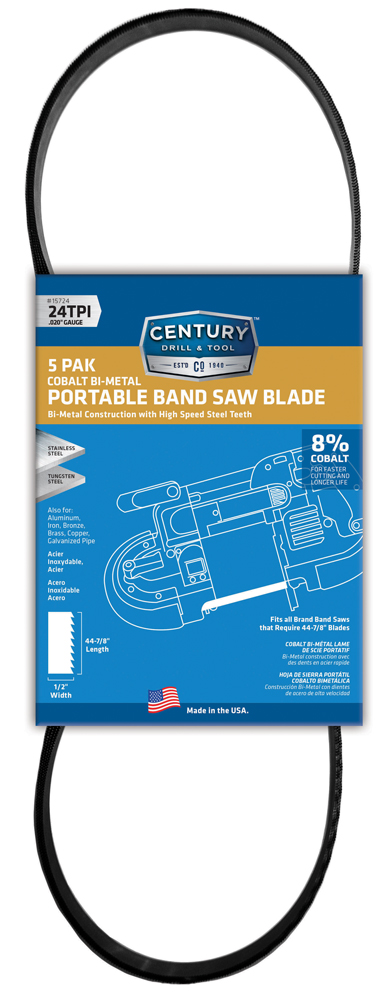 Band Saw Blade 44-7/8″ X 24T 1/2″ Width .020 Gauge Diameter/Wall Up To 5/32″