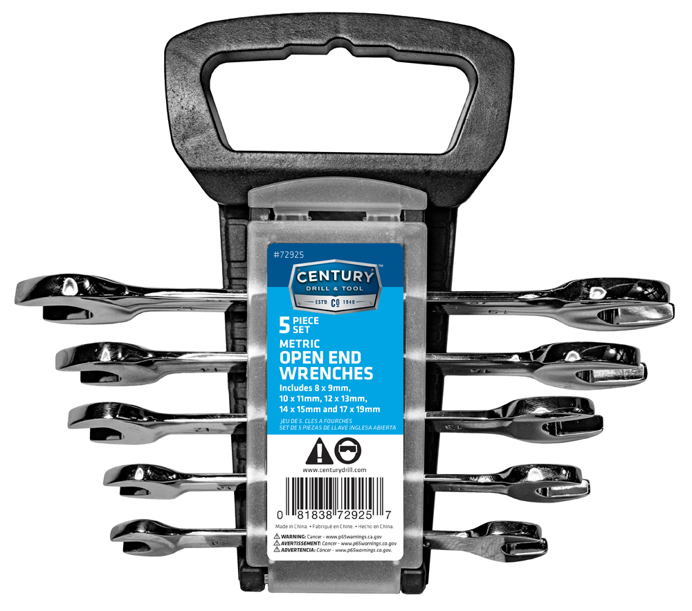 5 Piece Metric Open-End Wrench Set