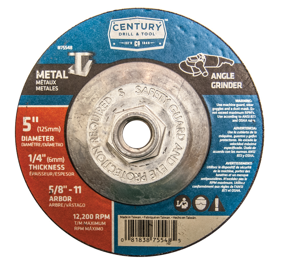 Grinding Wheel Type 27 (Metal) 5″ Diameter 1/4″ Thickness 5/8″-11 Arbor