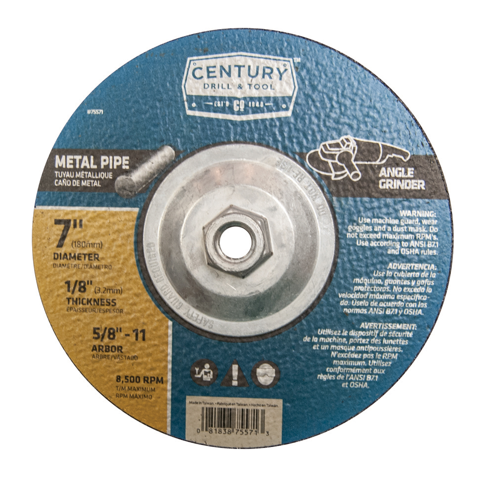 Grinding Wheel Type 27 (Metal) 7″ Diameter 1/8″ Thickness 5/8″-11 Arbor