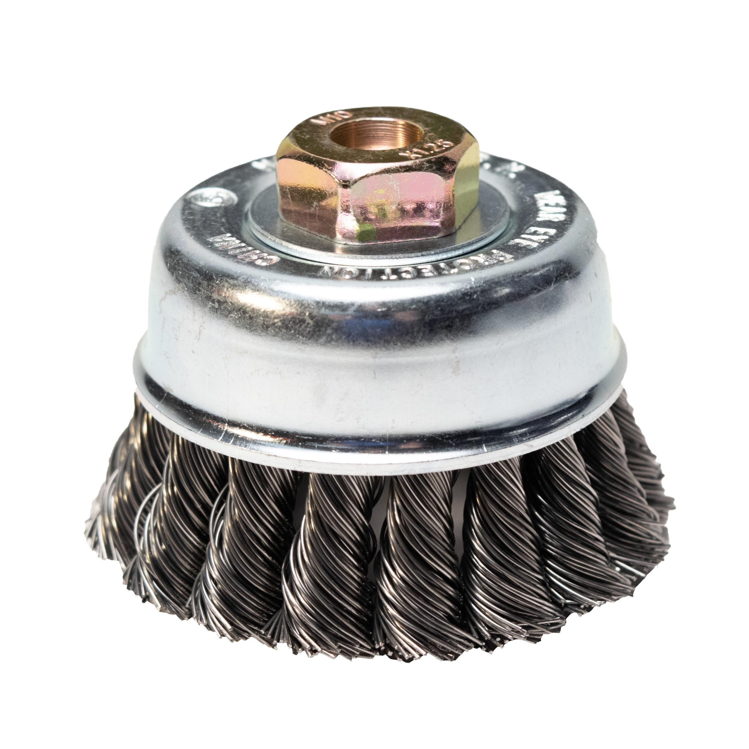 Cup Brush Coarse Knot 3″ Size M10 X 1.25 Arbor Safe Rpm 12,500