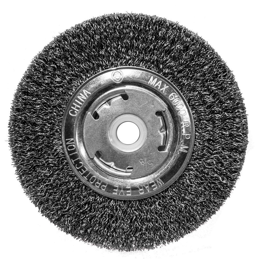Bench Grinder Wire Wheel Crimped Coarse 1/2″-5/8″ Arbor 5″ Rpm 6 000 Wide Face