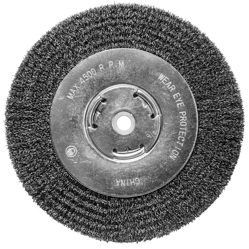 Bench Grinder Wire Wheel Crimped Coarse 1/2″-5/8″ Arbor 8″ Rpm 4,500 Wide Face