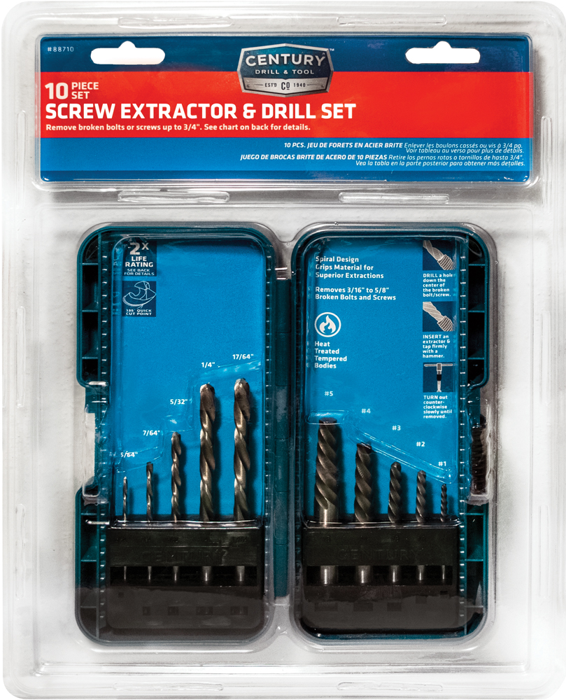 10 Piece Screw Extractor and Drill Bit Set